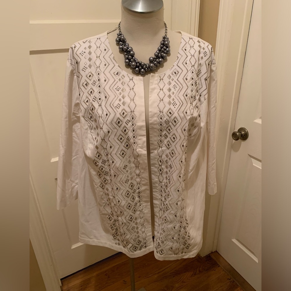 Catherine’s NWOT Black Label collarless jacket w/3/4 sleeves size 28